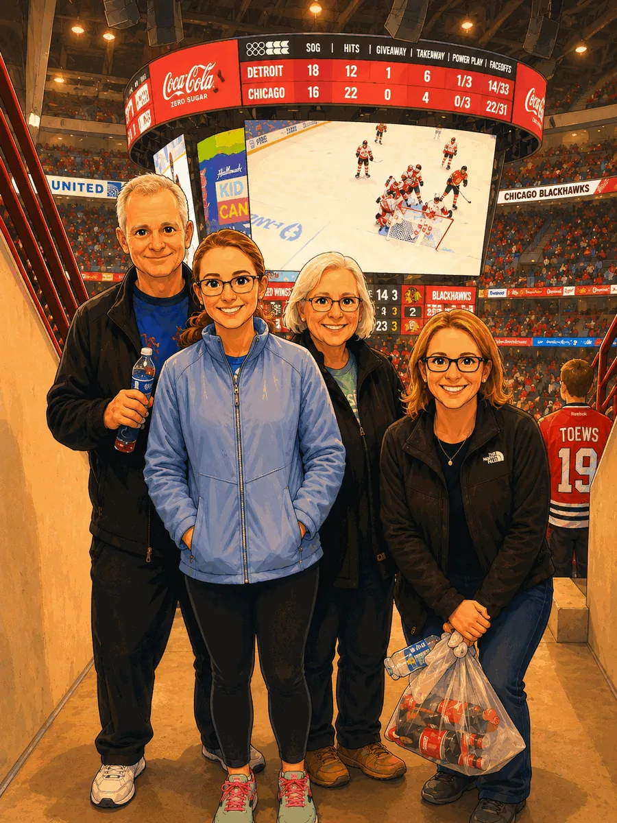 Skye at a Chicago Blackhawks game